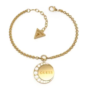 Guess Gold Plated Stainless Steel Single Chain & Turning Coin Bracelet