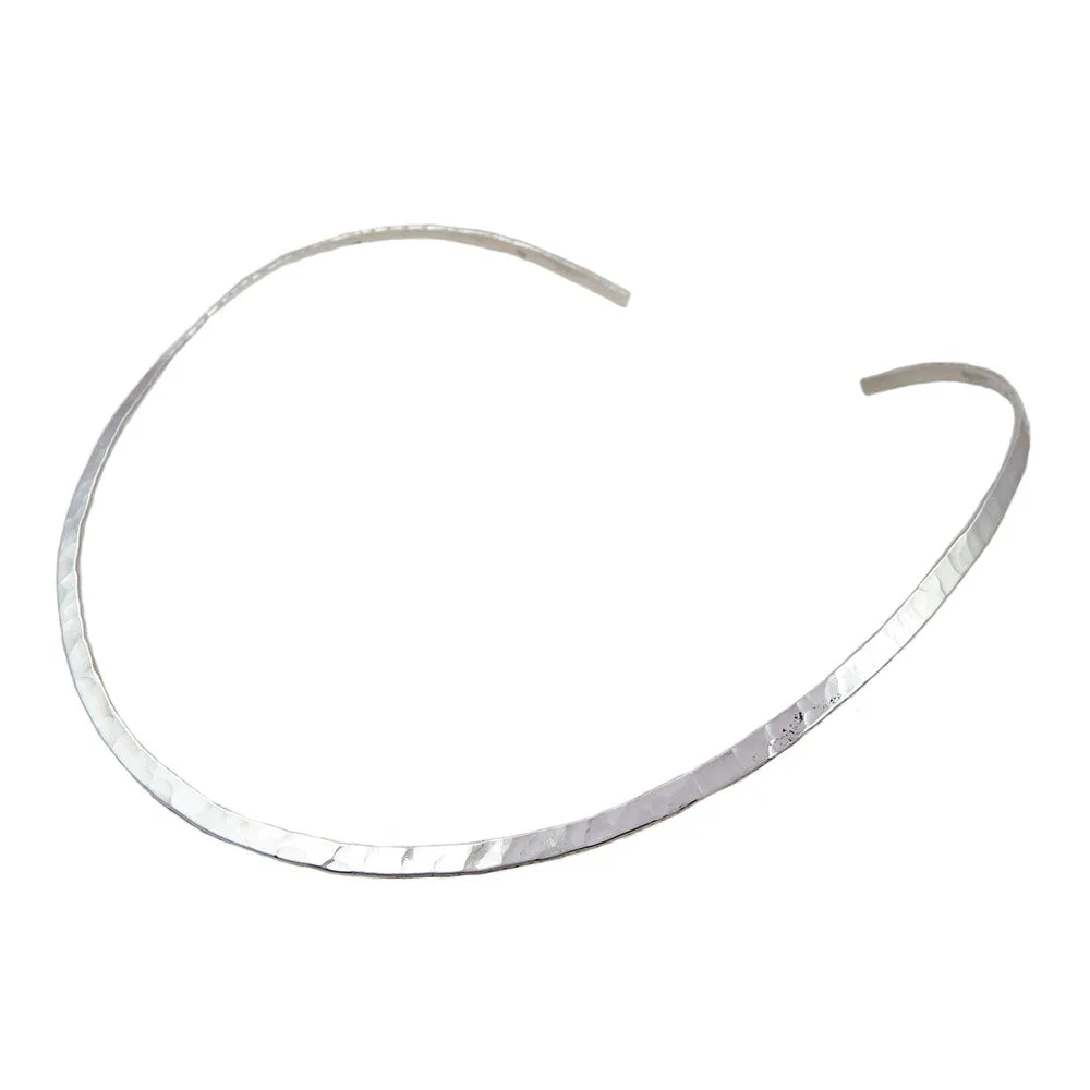 Hammered Sterling Silver Choker Necklace