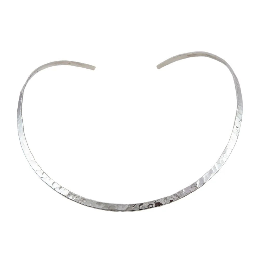 Hammered Sterling Silver Choker Necklace