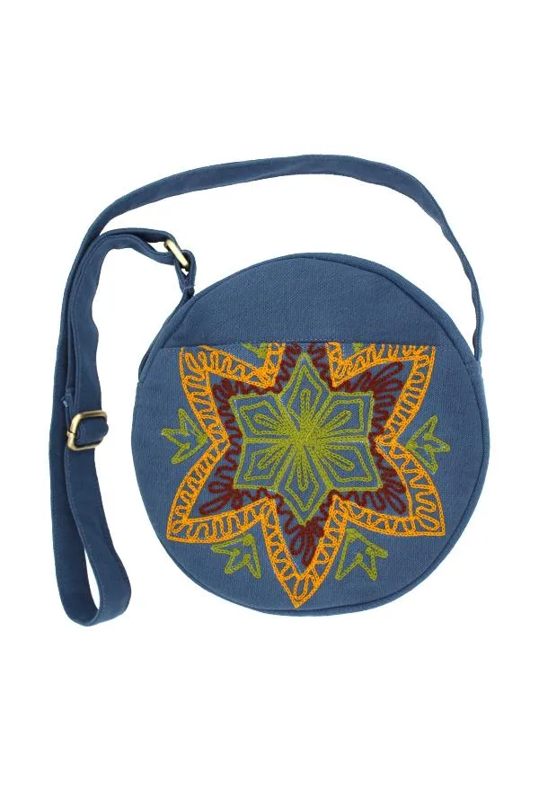 Hand Ebroidery Crossbody Roundbag