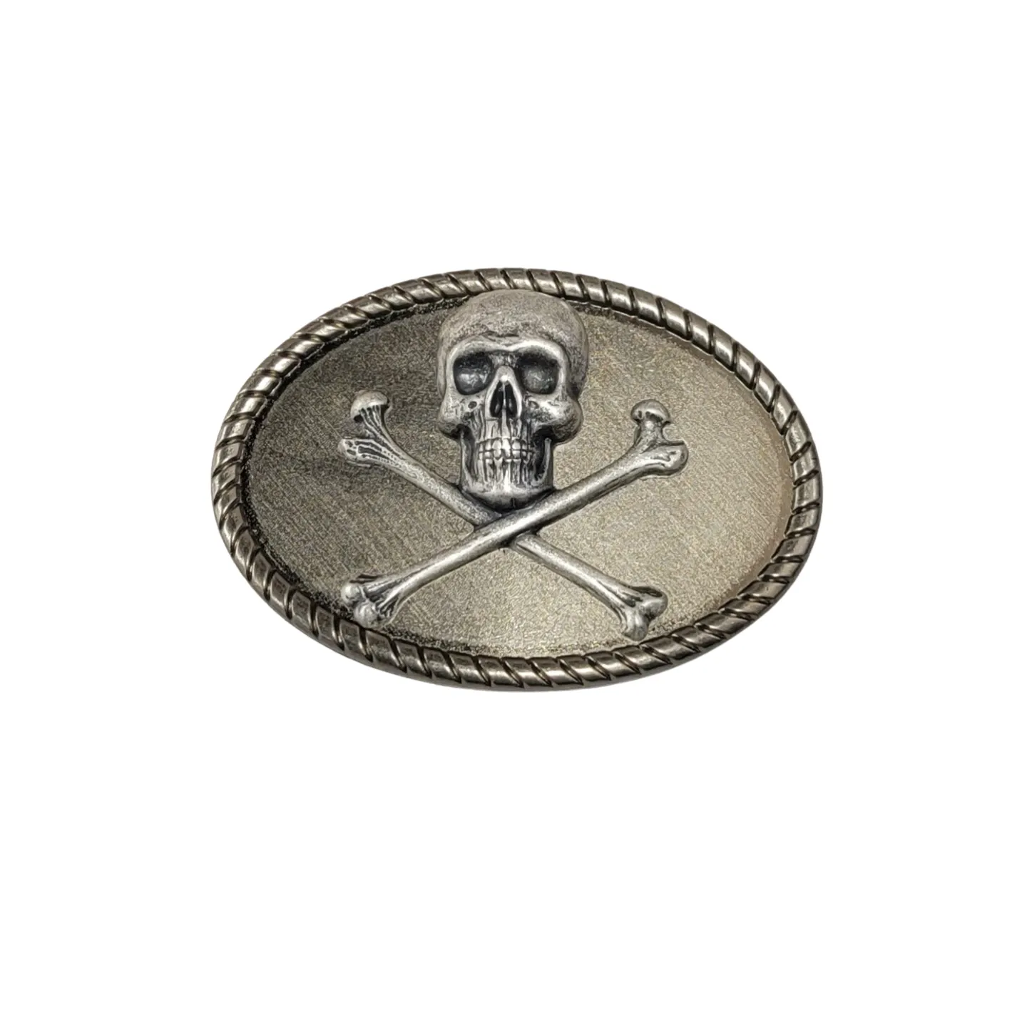 Handmade Antique Silver Steampunk Skull And Crossbones Belt Buckle