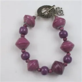 Handmade Fair Trade Lilac Kazuri  Bracelet