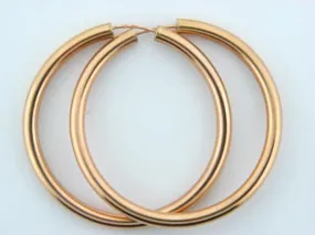 HOOPS35MMP - 19.2k Gold Plain Hoops Earrings (3.5mm thickness)