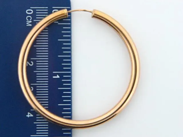 HOOPS35MMP - 19.2k Gold Plain Hoops Earrings (3.5mm thickness)