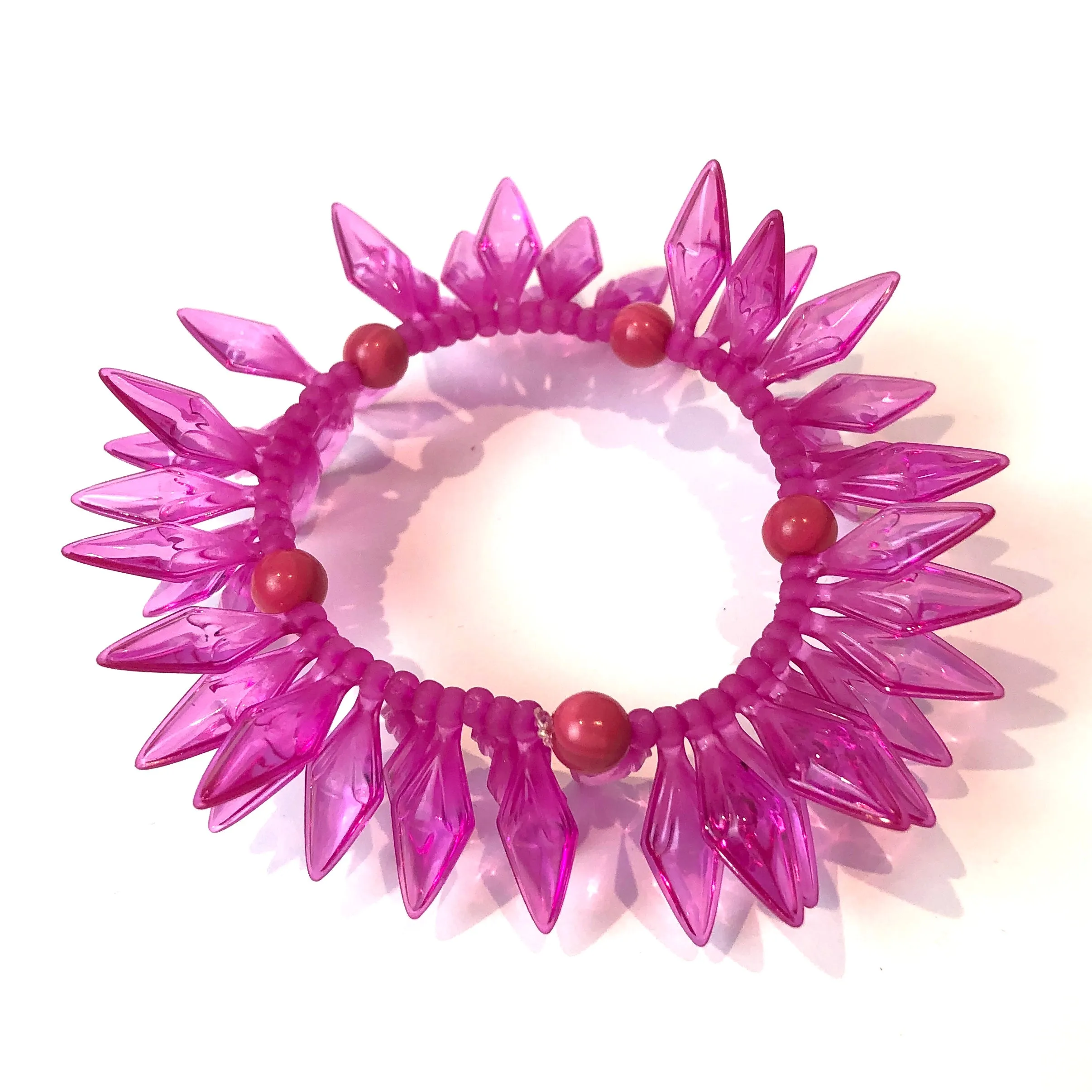 Hot Pink Spiked Cha Cha Stretch Bracelet