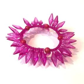 Hot Pink Spiked Cha Cha Stretch Bracelet