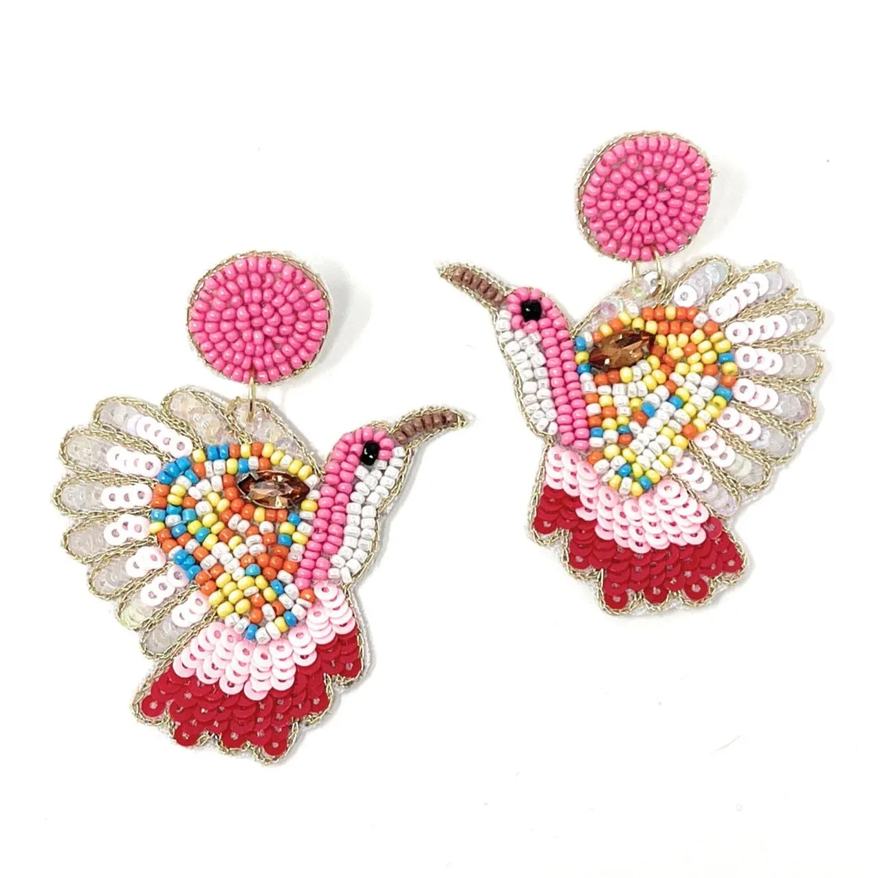 Hummingbird Beaded Earrings