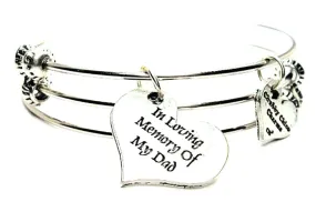 In Loving Memory of My Dad Triple Style Expandable Bangle Bracelet