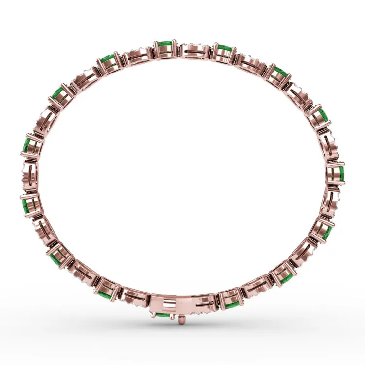 Interchanging Emerald and Diamond Bracelet