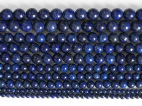 JC - Deep Blue Lapis Beads: High-quality round loose beads for custom jewelry making