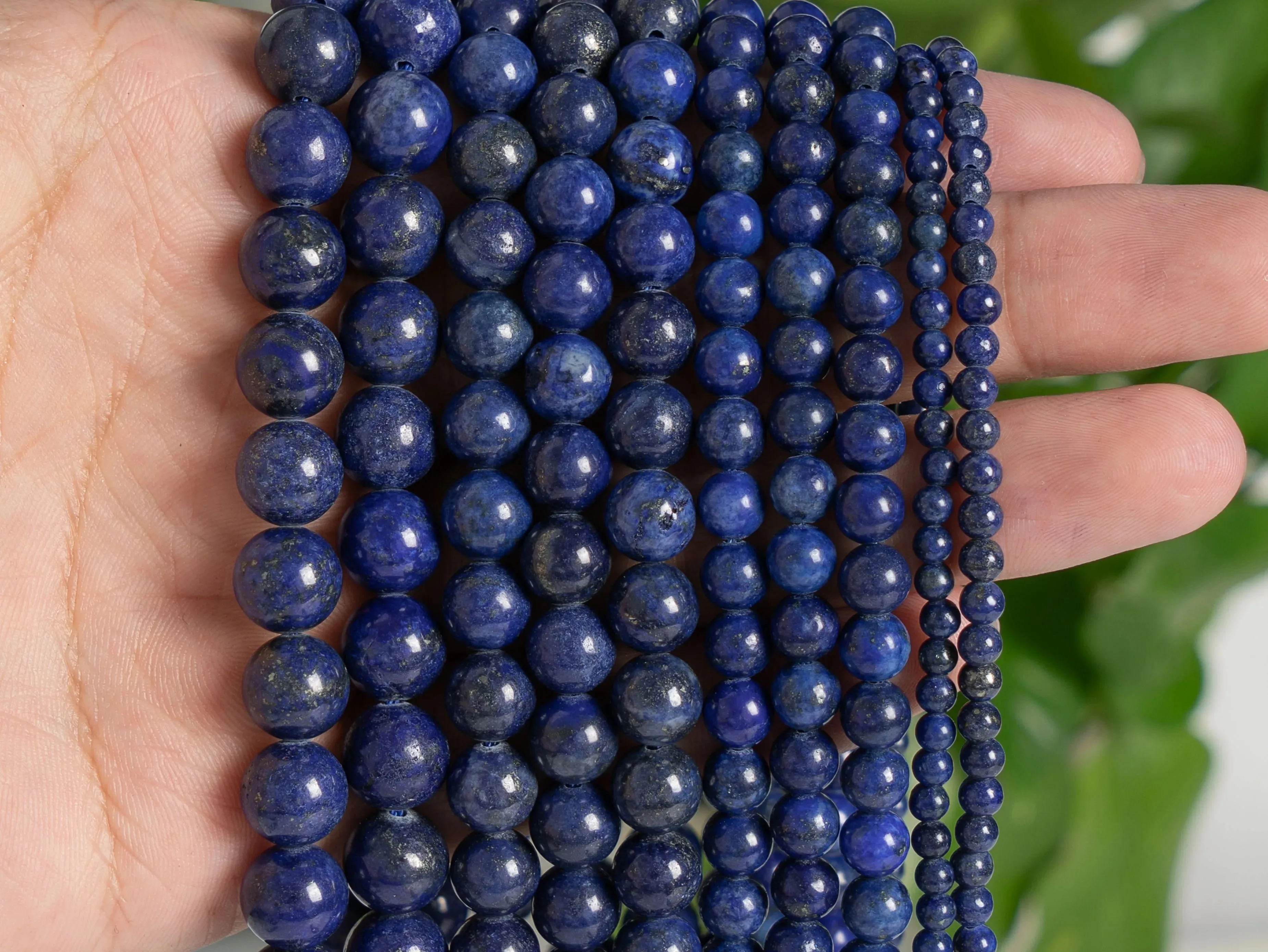 JC - Deep Blue Lapis Beads: High-quality round loose beads for custom jewelry making