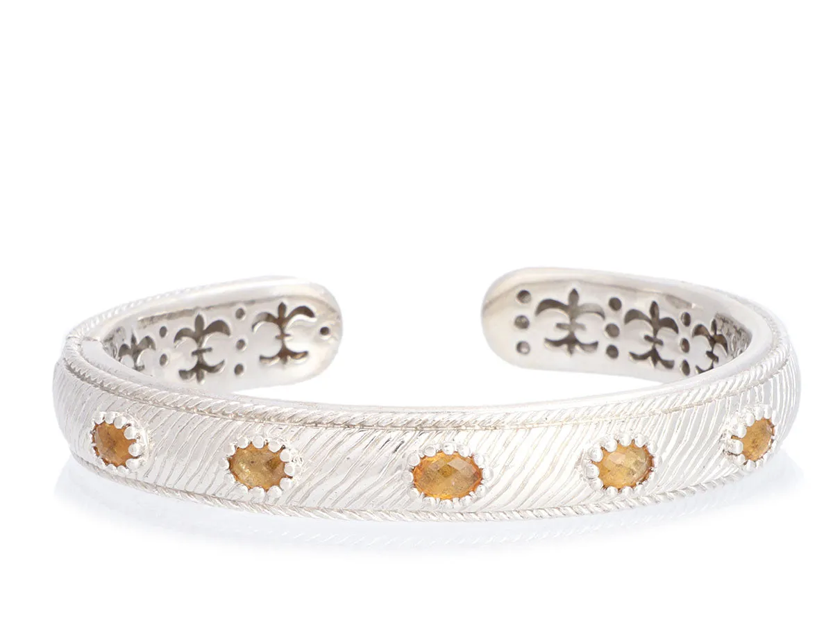 Judith Ripka Sterling Silver Citrine Kick Bracelet