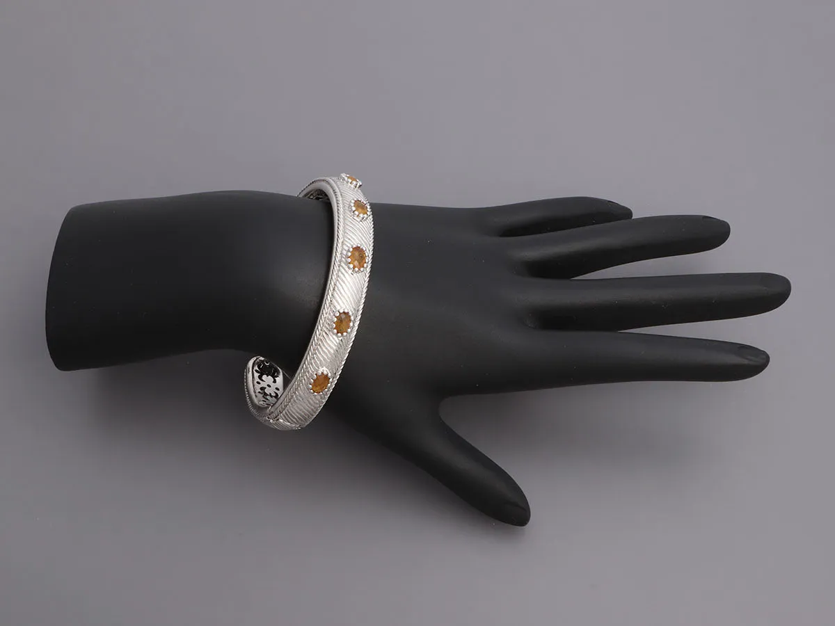 Judith Ripka Sterling Silver Citrine Kick Bracelet