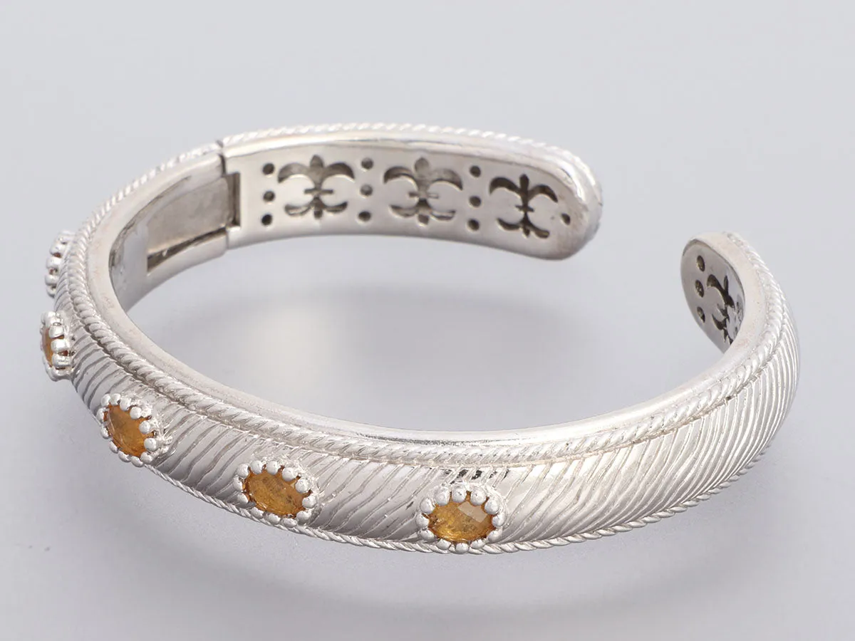 Judith Ripka Sterling Silver Citrine Kick Bracelet