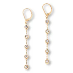 Katharine McPhee 1.85ctw Bezel Drop Earrings - Sterling Silver