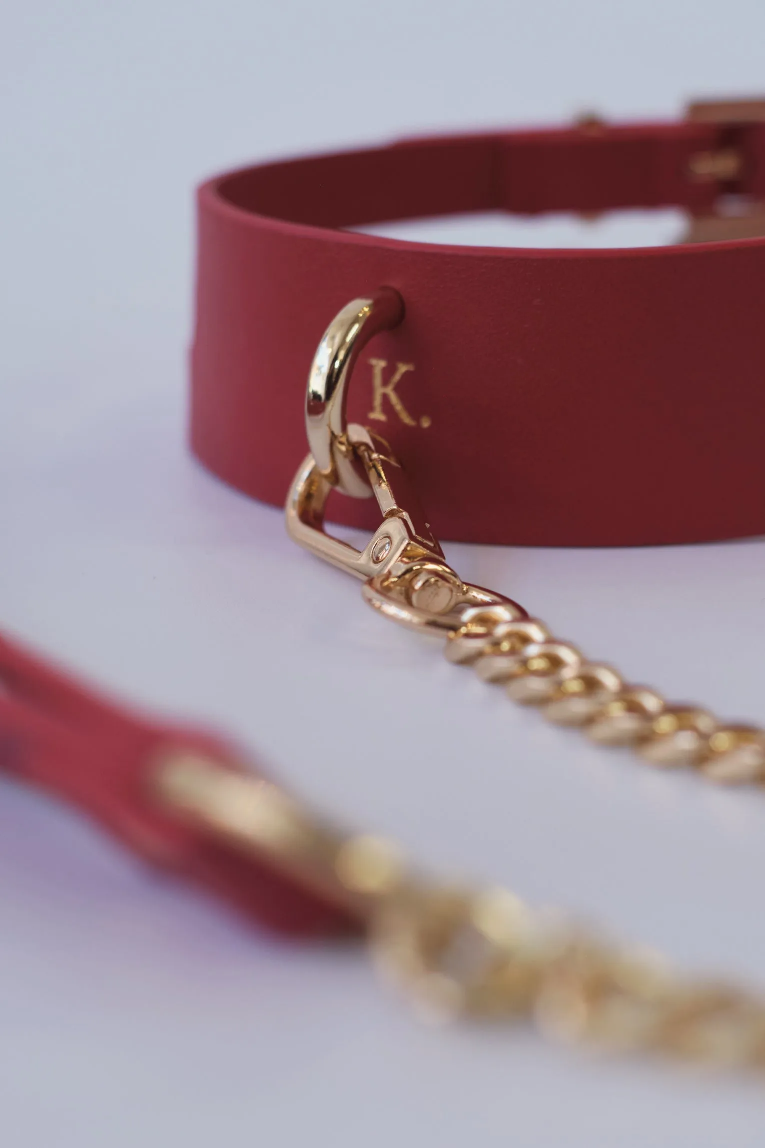 Kink Emelia Leash Choker Red