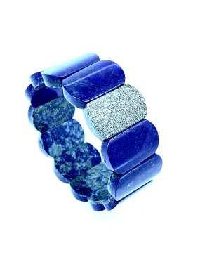 Lapis And Diamond Stretch Bracelet