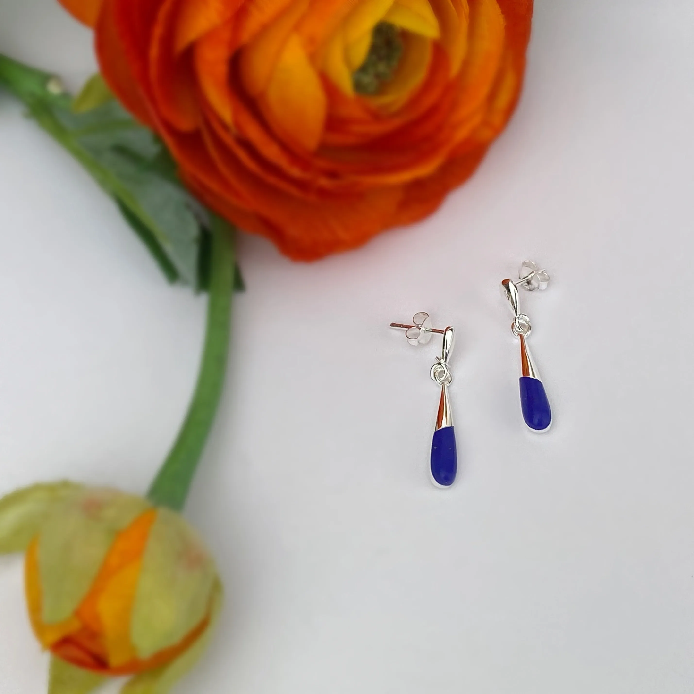 Lapis Droplet Earrings - VE632