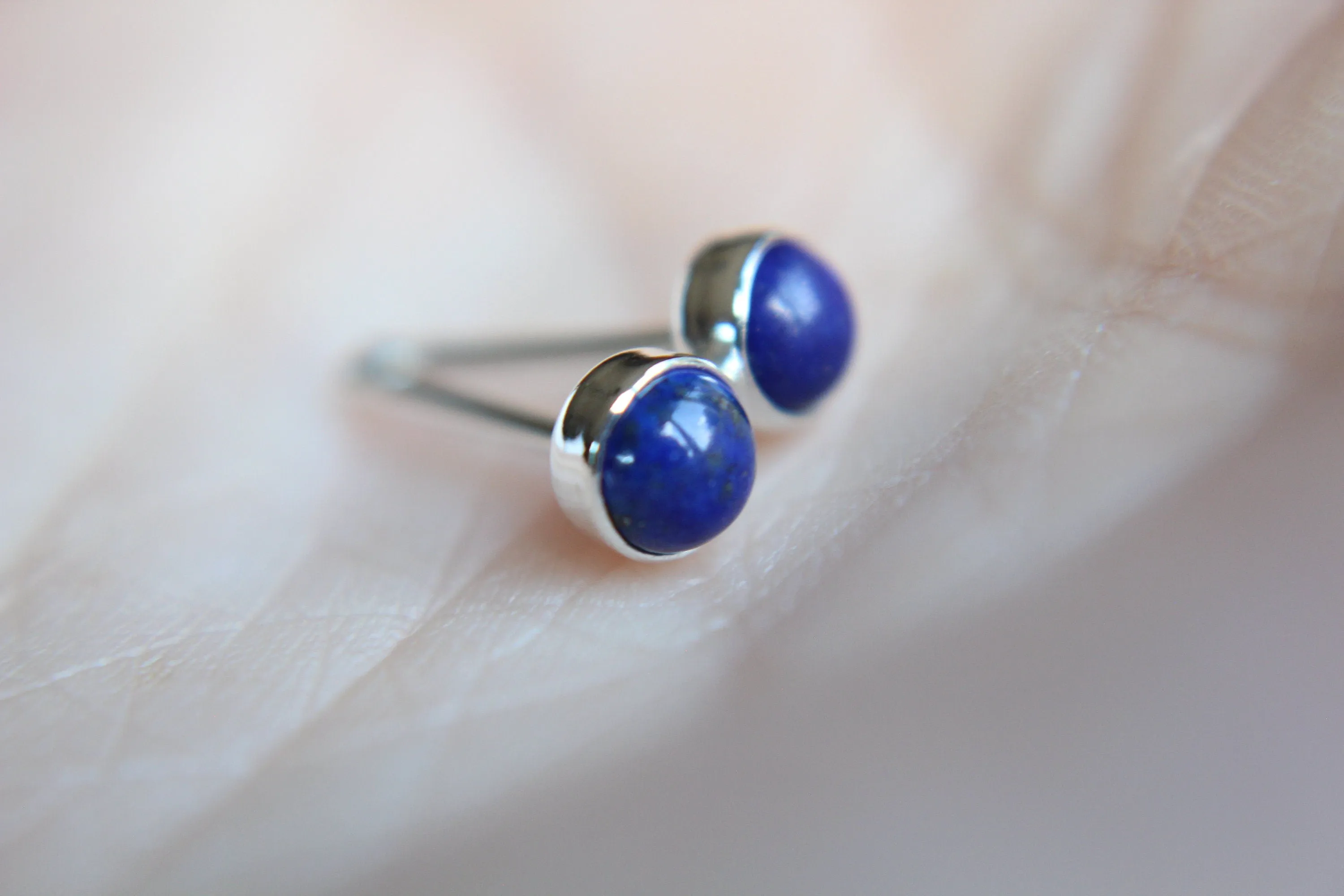 Lapis Lazuli Earrings, Gemstone Earrings, Sterling Earrings, Post Earrings, Lapis Lazuli Post Earrings, Small Earrings, Minimalist Earrings