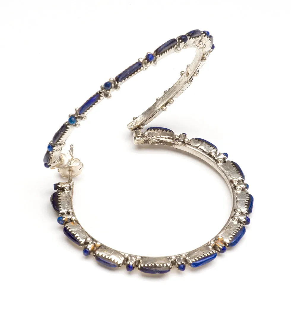 Lapis Lazuli Petit Point Hoop Earrings