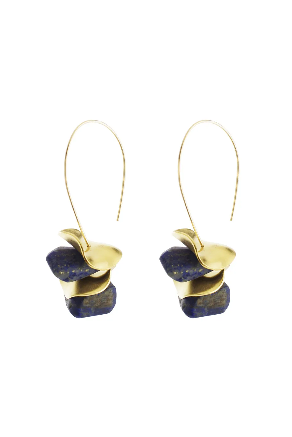 Lapis Scallop Earrings