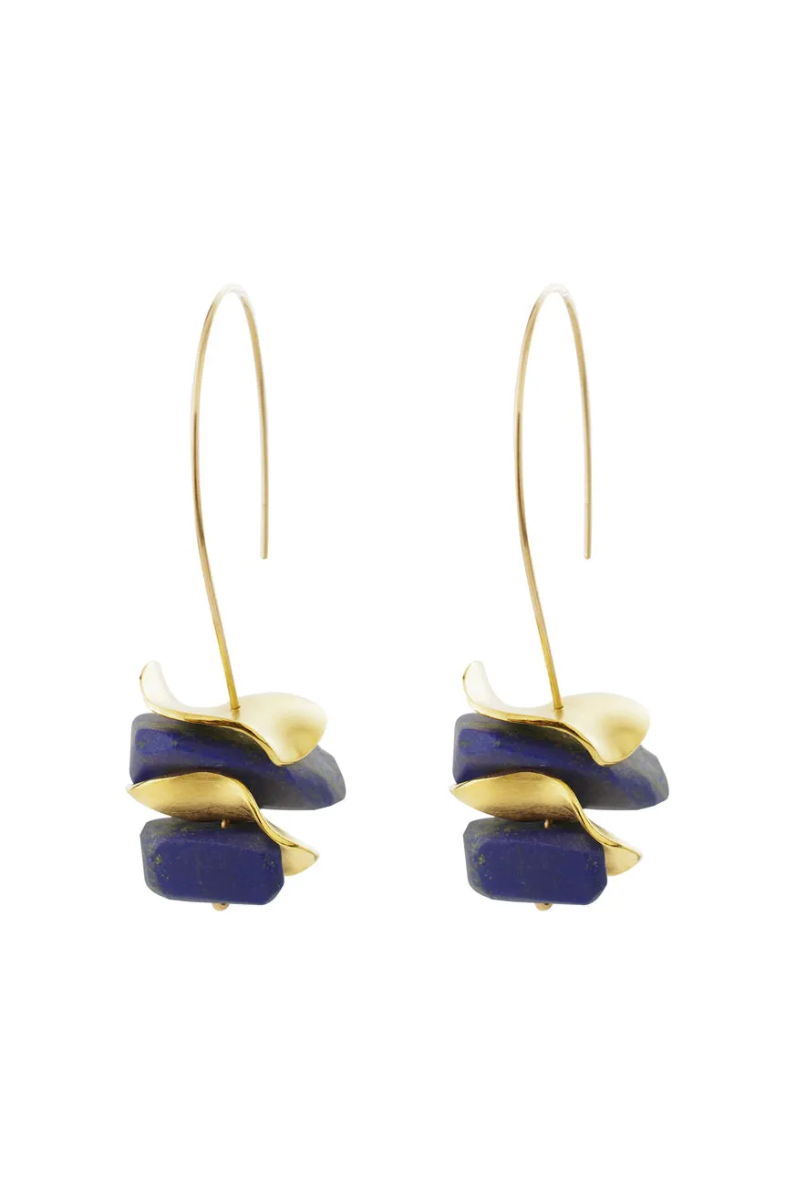 Lapis Scallop Earrings