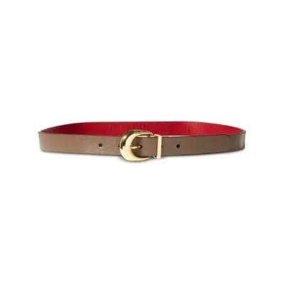 Lauren Ralph Lauren Stingray-Embossed Leather Belt - Red - Small