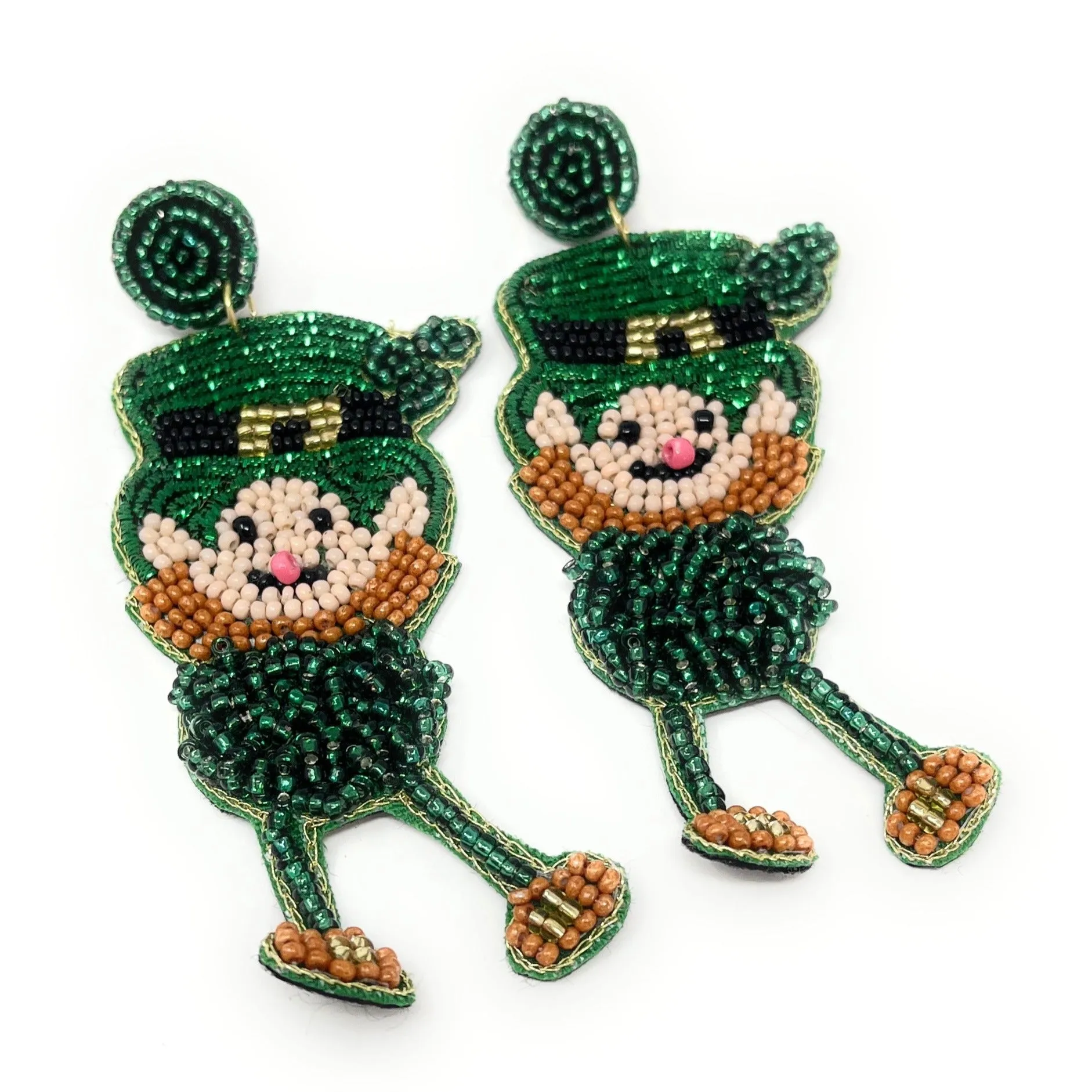 Leprechaun Beaded Earrings