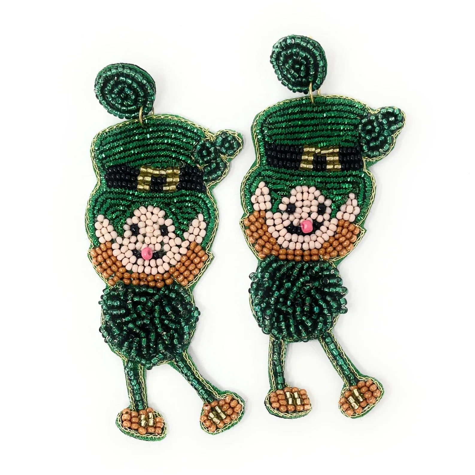 Leprechaun Beaded Earrings