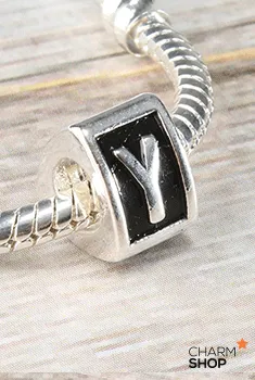 Letter Y Block Bead Charm