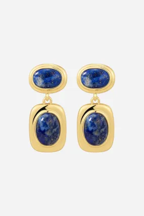 LUV AJ Lapis Double Studs in Gold