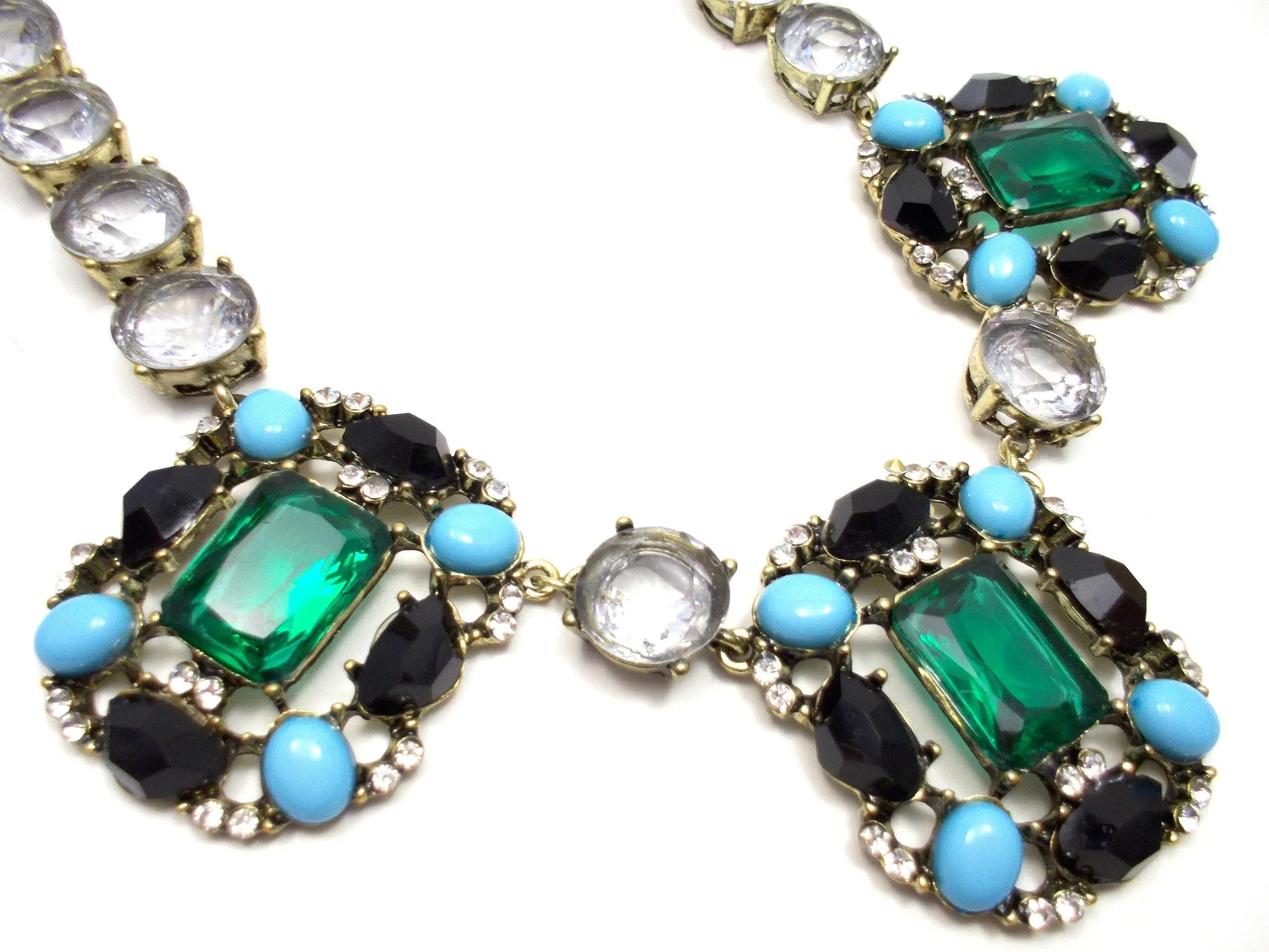 Luxe Turquoise & Emerald Statement Necklace