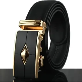 Luxury Men's Belt High Quality Genuine Leather Belts Male Metal Automatic Buckle Belts Famous Fashion Business Men's Waist Band