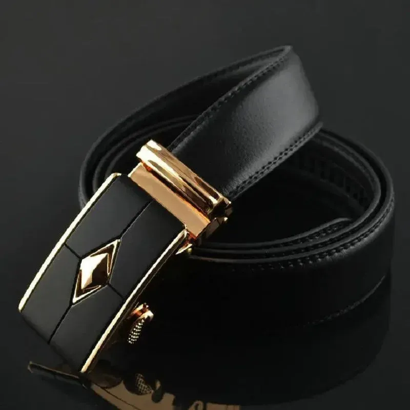 Luxury Men's Belt High Quality Genuine Leather Belts Male Metal Automatic Buckle Belts Famous Fashion Business Men's Waist Band