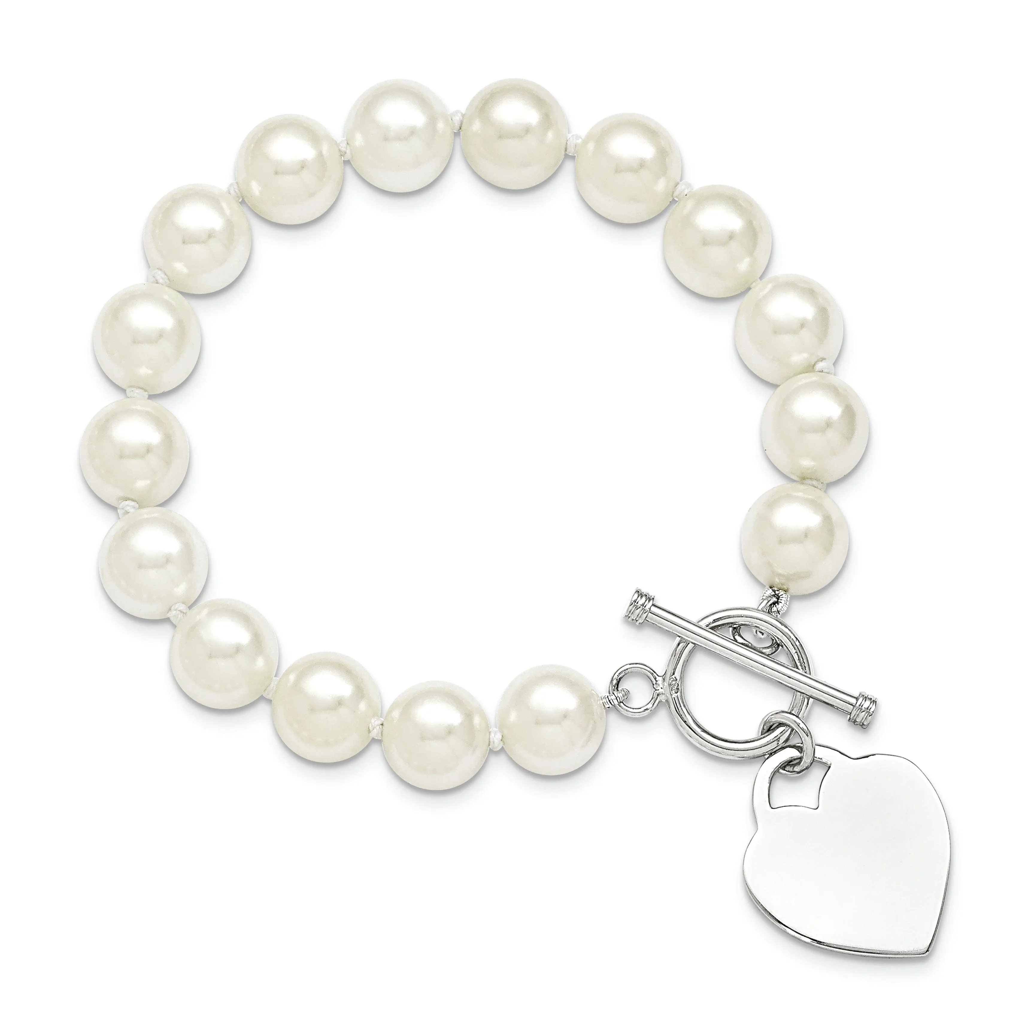 Majestik White Pearl with Heart Bracelet