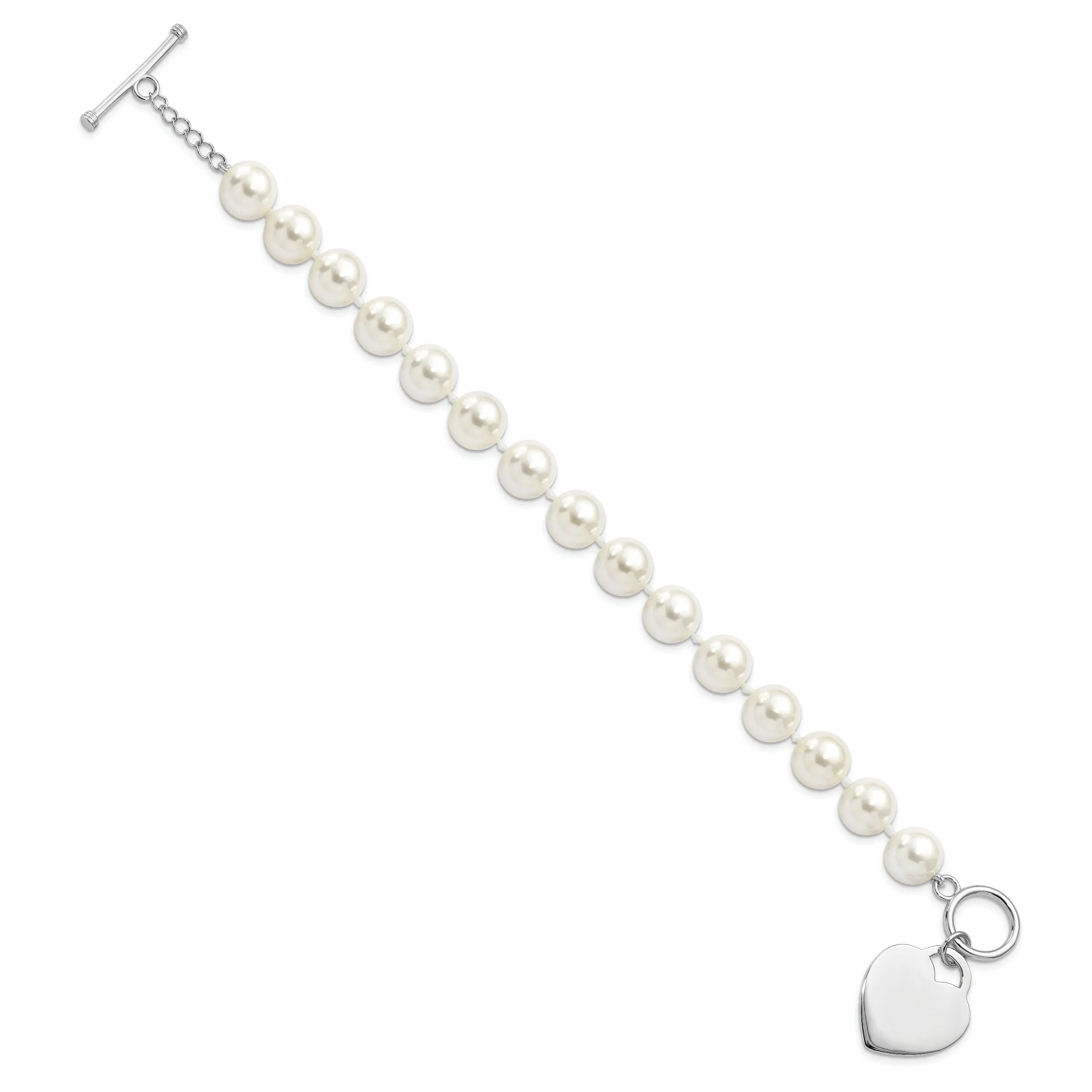 Majestik White Pearl with Heart Bracelet