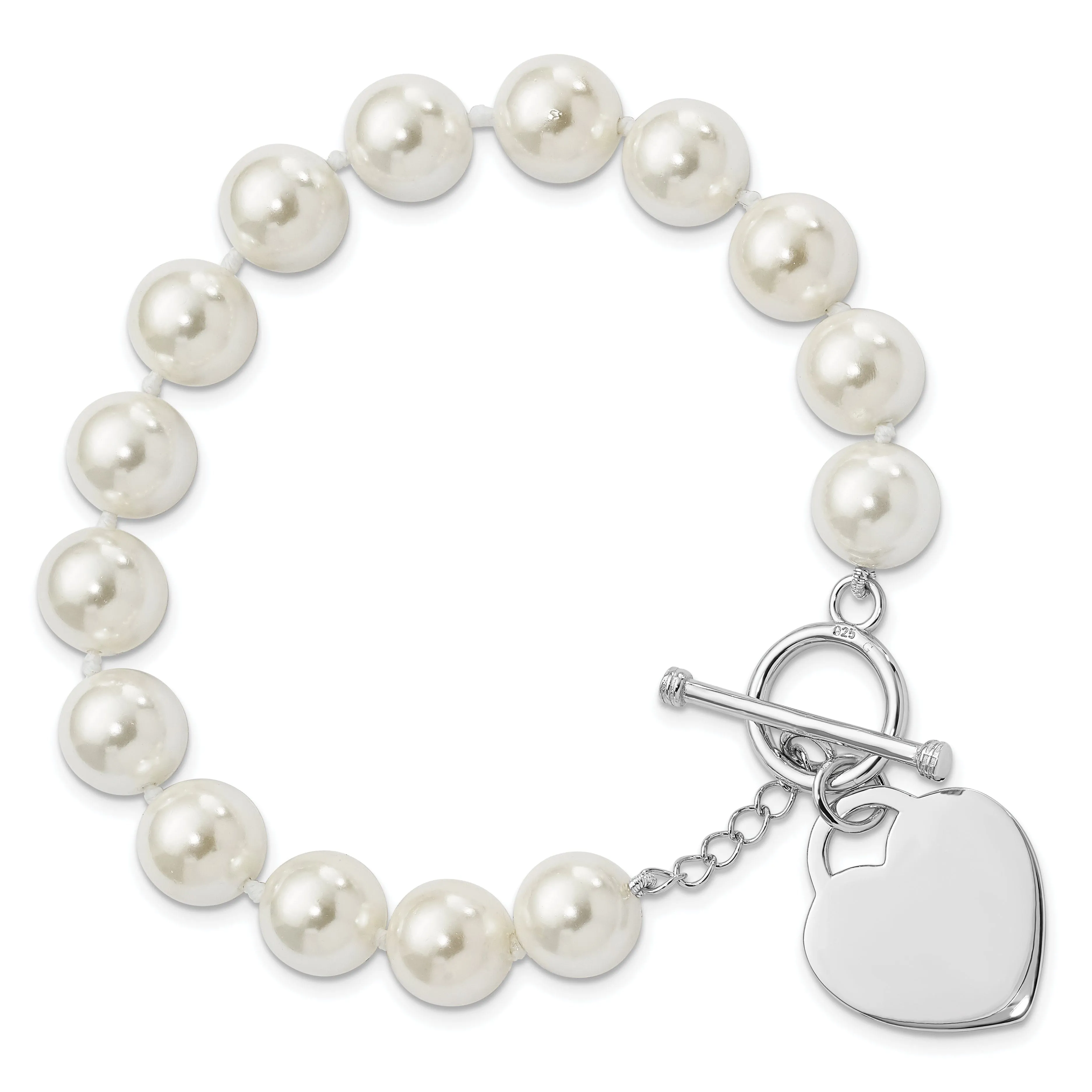 Majestik White Pearl with Heart Bracelet