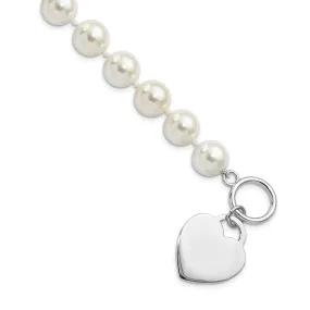 Majestik White Pearl with Heart Bracelet