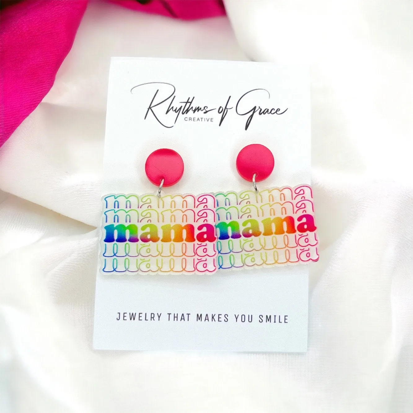 MAMA Earrings - Handmade Earrings, Baby Shower, New Mom, Mother’s Day, Mom Earrings, Momma Earrings, Pregnancy Announcement, Gender Reveal