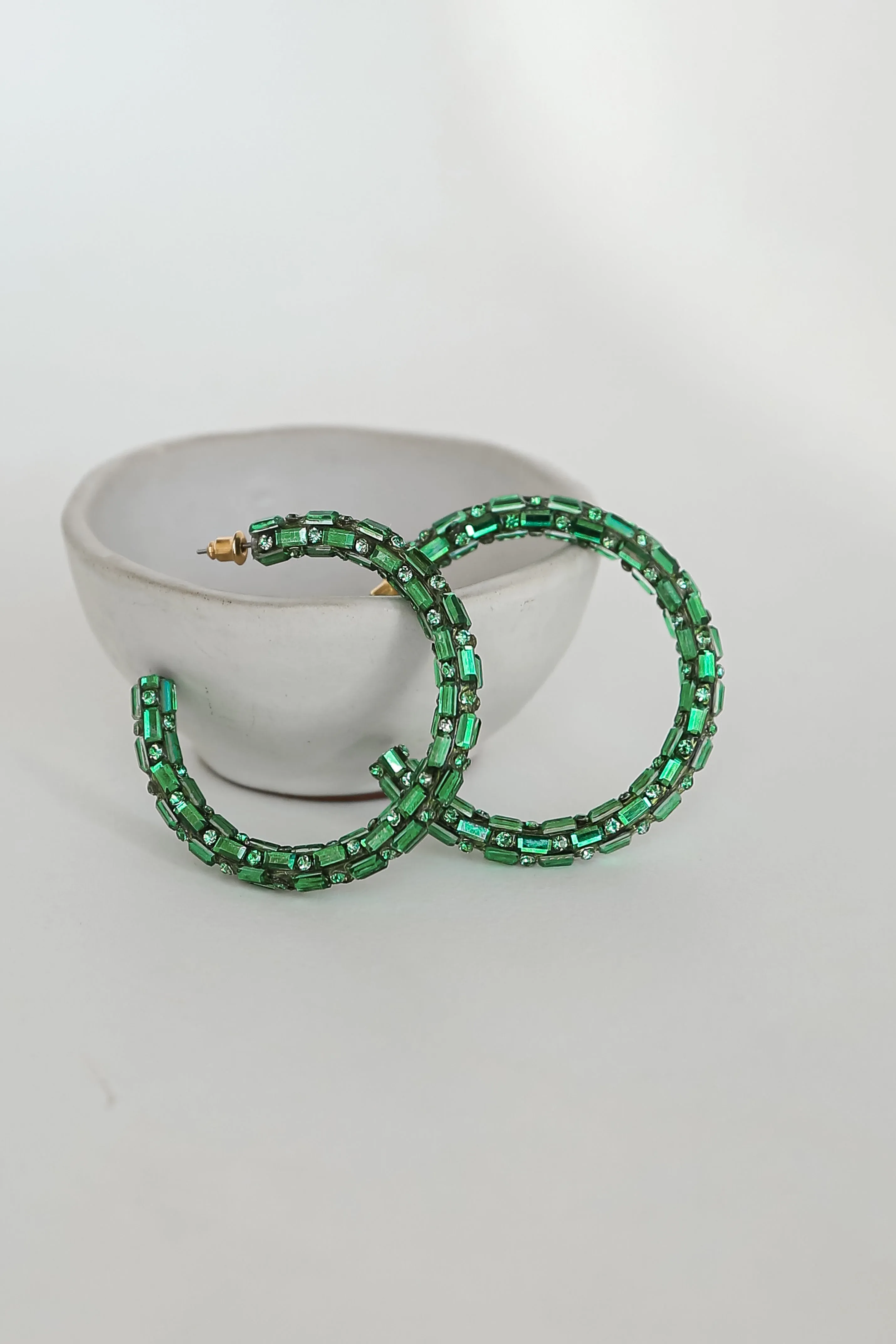 Marie Gemstone Hoop Earrings