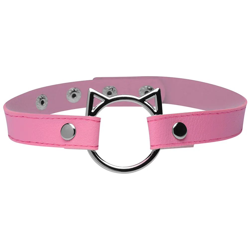 Master Series Kinky Kitty Slim Choker in Pink