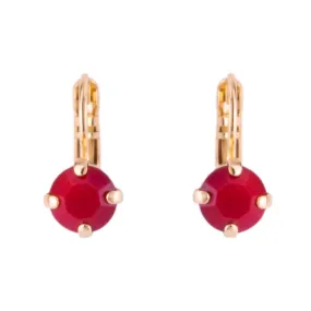 Medium Classic Single Leverback Earrings in "Red Coral" *Custom*