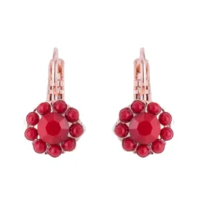 Medium Flower Leverback Earrings in "Red Coral" *Custom*