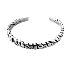 Men's 925 Sterling Silver Twisted Bangle | Handmade Heavy Silver Bangle for Men