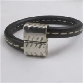 Men's Black Leather Bracelet