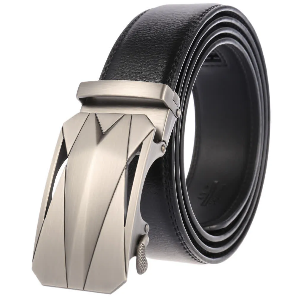 Men's Formal Daily Outdoor Automatic Buckle Leather Belt