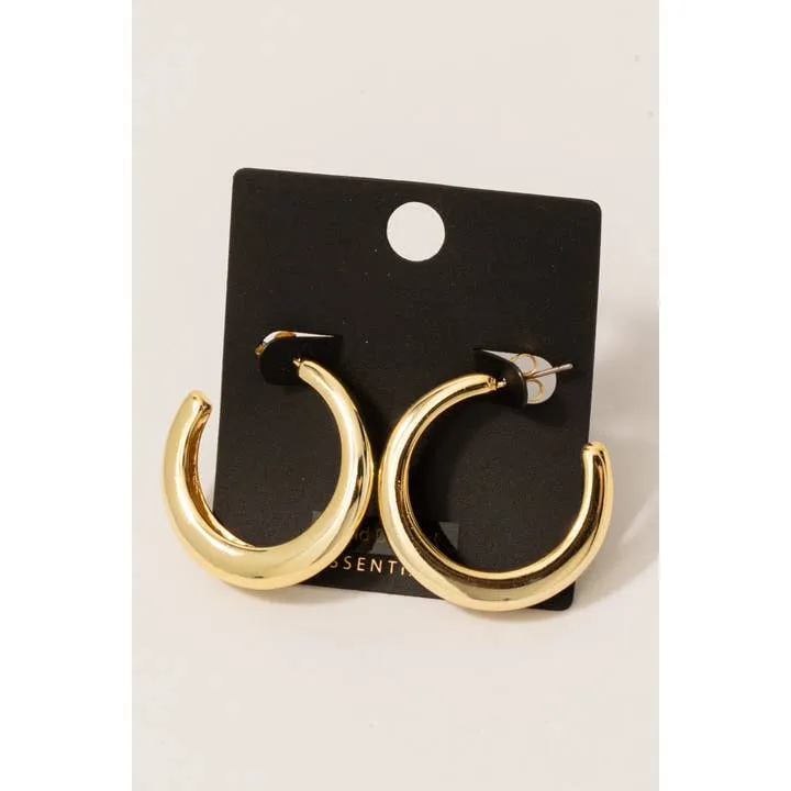 Metallic Circle Cutout Hoop Earrings