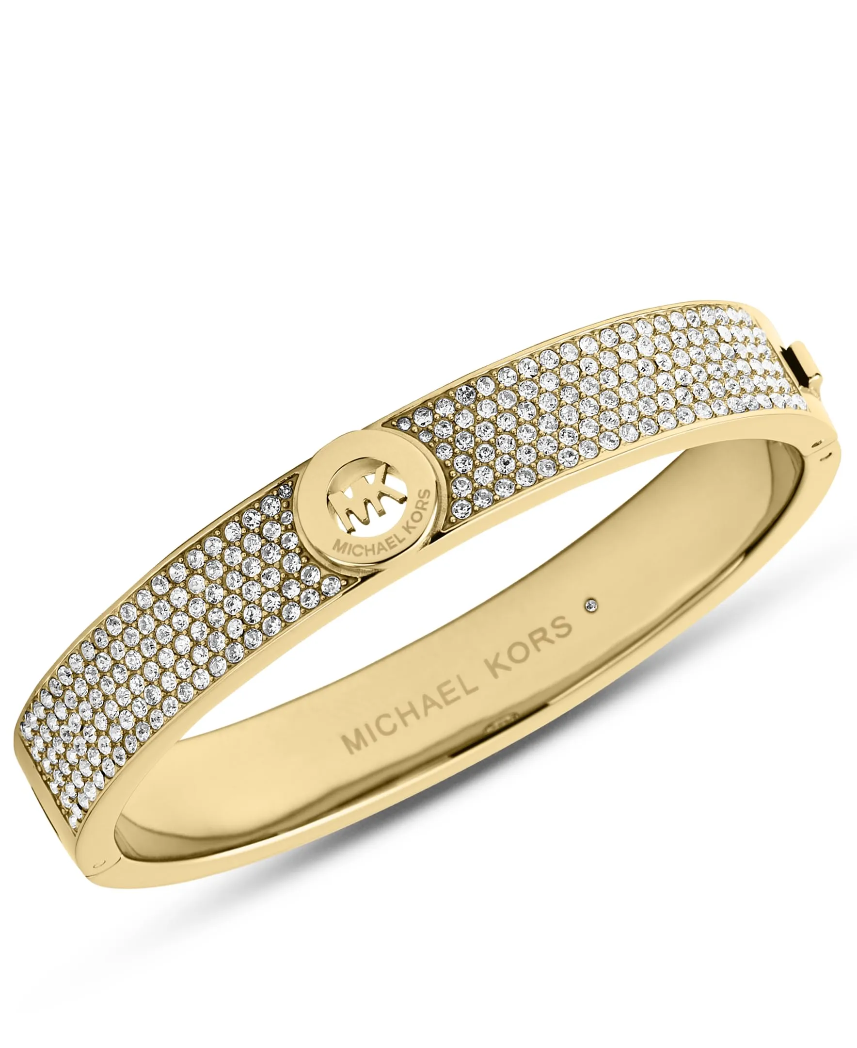 Michael Kors Gold-Tone Pavé Fulton Hinge Bracelet