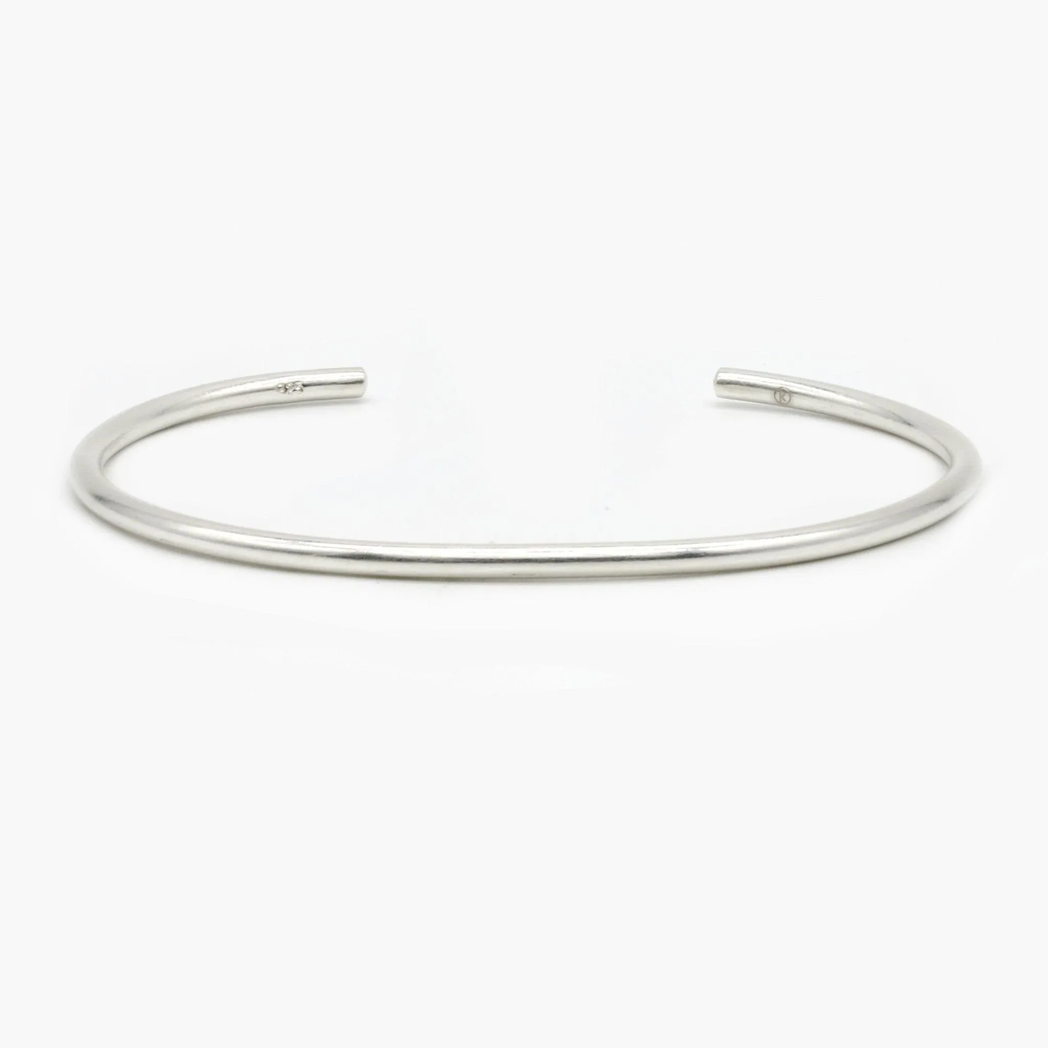 Mini Tube Bright Silver Bangle