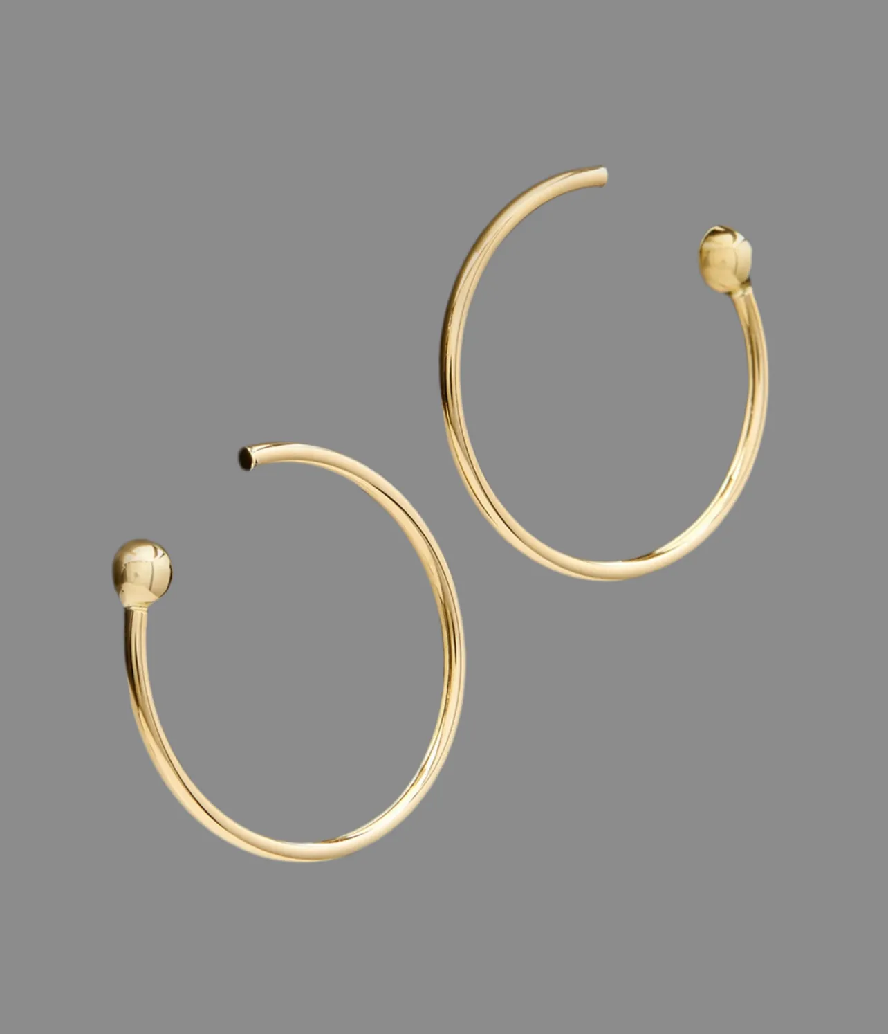 Modern 24k Gold-Filled Open Hoop Studs 2.0"